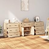 Tidyard 3 STK. Sideboard Schubladenschrank Beistellschrank Konsolenschrank Anrichte Standschrank Komoden mit Schubladen Mehrzweckschrank Holzwerkstoff Sonoma-Eiche