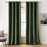 Woaboy Samtvorhänge Grün Verdunkelungsvorhang Gardinen Samt mit Ösen Blickdicht für Wohnzimmer Blackout Curtains Thermovorhang Schalldämmend Schlafzimmer 2er Set 140x245cm (B x H) Matcha Grün