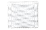 KraftKids Wickelauflage in graue Punkte auf Weiss, Wickelunterlage 78x78 cm (BxT), Wickelkissen