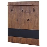 Mendler Wandgarderobe HWC-A27, Garderobe Garderobenpaneel, 5 Haken 100x80cm 3D-Struktur, Wildeiche-Optik