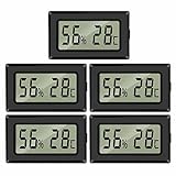 EEEKit 5-Pack Mini LCD Digital Thermometer Hygrometer, Temperaturmesser Feuchtigkeitsmesser Luftfeuchtigkeit Tester für Gewächshaus/Autos/Zuhause/Büro