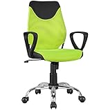 FineBuy Kinder-Schreibtischstuhl Grün Terni für Kinder ab 6 mit Lehne | Kinder-Drehstuhl Kinder-Bürostuhl ergonomisch | Jugendstuhl höhenverstellbar