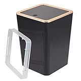 bremermann Bad-Serie SAVONA - Kosmetikeimer mit Schwingdeckel, quadratisch, Badeimer, Kunststoff, 6 Liter, schwarz-rosegold