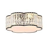 Antik Kristall Deckenleuchte Deckenlampe Schwarz Modern Retro Küchen insel Wohnzimmer Arbeitszimmer Schlafzimmer Esszimmer Esstischlampe Elegante Kristallleuchter Minimalistisch Deckenbeleuchtung (D)
