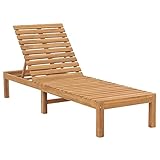 JUNZAI Sonnenliege, Liegestuhl, Gartenliege, Relaxliege, Balkonliege, Liegen, Sun Lounger, Freizeitliege, Sommer Liegen, Gartenmöbel, Massivholz Teak