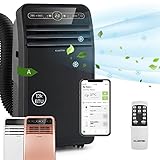 Klarstein Mobile Klimaanlage mit Abluftschlauch, 4-in-1 Klimagerät mit Ventilator, Luftentfeuchter & Nachtmodus, Kleine & Portable Klimaanlage für Wohnung & Büro, App-Steuerung, 12000 BTU