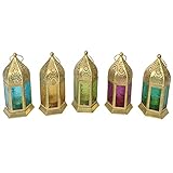 MARRAKESCH 5er Set Orientalische Laterne Madaba 15cm Windlichter Laternen für draußen als Balkon deko oder innen als Fensterbank Dekoration