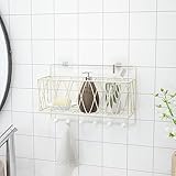 FUrlou Bathroom Organizer Shampoo-Halter Badezimmer Regal Wandregal für Aufbewahrungszwecke Ohne Bohren mit Haken Einstellbar 2-in-1 (Color : Salt White, Size : 1 Layer)