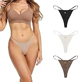 Leafigure Damen-Tanga-Unterwäsche, nahtlos, atmungsaktiv, Tangas für Damen, 3 Stück, mehrfarbig, Mehrfarbig, S