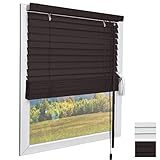 Sol Royal Holzjalousie SolDecor JH3 Jalousie aus Holz in Dunkelbraun - 50x130 cm Tür- und Fensterjalousie Holz umweltschonend produziert - Jalousien Blickschutz Fenster 3,5 cm breite Lamellen