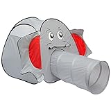 LittleTom Bällebad Elefant mit Tunnel - 100x100x102 Bällebad Kinder Spielzelt Tunnel - Bällebad Baby Zelt für Kinder - Indoor Spielgeräte Kinderzelt Tunnel Spielzeug Kinder