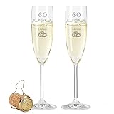 Leonardo Sektgläser mit Gravur - Diamantene Hochzeit 60 Jahre - Personalisiert mit Namen & Datum - Geschenk für Sie & Ihn zur Hochzeit Verlobung Jahrestag - Farbe: Sekt