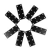 ULTECHNOVO 8 Stück Eckcode Robuste Flache Halterung Befestigungsmaterial Klammern Aus Edelstahl Flache Platte Schwarzes Metall Rechtwinklige Halterung L-Halterungen Robuste