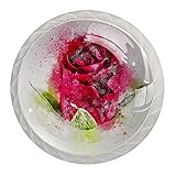 Rote Rose(1) (4Er-Set) Möbelknöpfe Aus Schubladenknöpfe Kupfer Kommode Knöpfe Griffgriffe Für Die Küche Badezimmer Waschraum Möbel