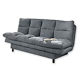 LOTTA Bequemes Schlafsofa mit Bettkasten, Stoffbezug Anthrazit - Klappbares Sofa mit Schlaffunktion & Komforthöhe - 190 x 85 x 95 cm (B/H/T)