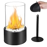 Dreamhigh® Bioethanol Kamin, Tischkamin Indoor, Tischfeuer für Indoor & Outdoor mit Deko Steinen, Tragbare Bio Ethanol Feuerstelle, Unendliche Brenndauer