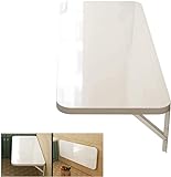 HAVERN Weißer Wandklapptisch, Wandklapptisch, Wandbehang, Schwebender Laptoptisch, Multifunktionaler Wand-Computertisch for Zuhause/Büro/Bar, Einfach Zu Falten (Size : 80 * 40cm/31 * 16in)