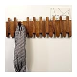 Hakenleiste Garderobe Natürliche Holz Wand Montiert Klavier Garderobe Garderobe Wandhalterung Flip Down Wand Haken Rack Handgemachte Lagerung Rack 10 Haken ( Color : Brown , Size : 59*17*3cm )