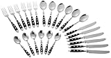 Esmeyer 229-080 Besteck-Set Nostalgie aus Edelstahl 18/0 poliert 24-teilig, Silber/schwarz, im Geschenkkarton