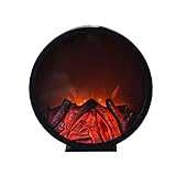 Flamme Kaminlampe Wandkamin mit elektrischem Feuer – LED-Flammeneffekt – freistehend – Schwarz – 32 x 32 cm Atmosphärenlampe