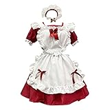 Eauptffy Abendkleider Kurz Damen Cosplay Kostüm Süßes Partykleid Outfit Vintage Gothic Kostüm Lolita Kleid Mittelalterliche Königskostüm Herren Partykleid Mädchen 146 Maid Dress Niedliche