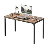 CubiCubi Schreibtisch, 80 x 50 x 75 cm Computertisch, Schreibtisch Klein PC-Tisch Stabil, schmaler Bürotisch, Arbeitszimmer, Homeoffice, Büro, einfacher Aufbau, Stahl, Industrie-Design, Braun