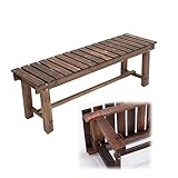 Vrseis Sitzbank Outdoor Gartenbank Massivholz Wetterfest Außen Bänke Ruhebank Extra Stabil 1-3 Personen für Garten Balkon Vorgarten 90cm 120cm 150cm (Size : L90xW35xH40cm)