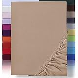 NatureMark Microfaser Boxspringbett & Wasserbett Spannbettlaken 200 x 220 cm - 40 cm Steghöhe - 200x220cm Spannbetttuch - 100% Polyester, Sand/Beige