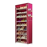 MorNon 10 Ebenen Schuhschrank 160x58x28cm Schuhregal Schuhe Schrank Schuhablagen Vliesstoff Storage Schuhständer Geschlossen Schuhregal Schuhschrank für Wohnzimmer Flur