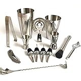 750 600ml Stainless Steel Cocktail Shaker Mixer Kit Bar Bartender Shaker Spoon Ice Tong Tools Set with Wine Rack