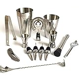 750 600ml Stainless Steel Cocktail Shaker Mixer Kit Bar Bartender Shaker Spoon Ice Tong Tools Set with Wine Rack