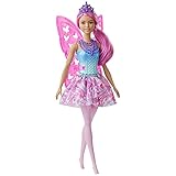Barbie GJJ99 - Dreamtopia Feen-Puppe, ca. 30 cm groß, mit einem Juwelen-Outfit in Pink und Blau, pinken Haaren und Flügeln, Spielzeug Geschenk für Kinder ab 3 Jahren