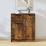 BULANED Sideboard, Schlafzimmer Kommode, Komodenschrank, Küchenschrank, Commode, Flurkommode, Schlafzimmerkommode, Schrank, Räuchereiche 60x30x70 cm Holzwerkstoff