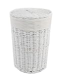 dvier Wäschekorb Weide weiß D.32 H.48cm 08WRd-a
