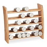 Relaxdays Gewürzregal Bambus, 5 Etagen, Küchenregal stehend, HxBxT 36 x 40,5 x 16 cm, Gewürzständer Arbeitsplatte, Natur