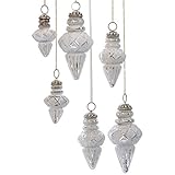 LOBERON® Weihnachtsschmuck 6er Set Belle, Glas, Messing, H/Ø ca. 14/7 cm, antikweiß