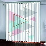 RANIEL Geometrie Vorhang Blickdicht Gardinen mit Ösen Einfach 3D Druck Blickdichte Vorhänge Vorhang Verdunkelung Wärmeisolierend Wohnzimmer Schlafzimmer 2 Stück 110x215 cm (BxH)