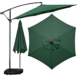 VIIPOO Sonnenschirm Ersatzbezug 2/2.7/3m 6Streben, UV-Schutz Ampelschirm Bezug, Wasserdicht Schirmbezug Sonnenschirm Ersatzteile für Balkon, Garten, Pool und Strand,Green-3m/6Arms