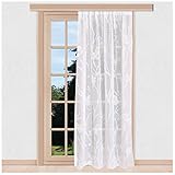 SeGaTeX home fashion Fertigstore Langstore Rory Store Gardine Vorhang in weiß halbtransparent mit Blumen-Muster Dekoschal mit Reihband Ausbrenner Höhe 150-260 cm x Breite 100 cm
