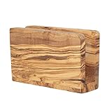 NATUREHOME Serviettenhalter Olivenholz 16 x 10 x 5 cm massives Echtholz Olive