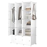 JOISCOPE Kleiderschrank, Portable Garderobe für hängende, modulare Schrank für platzsparende, ideale Storage Organizer Cube für Bücher, Wohnzimmer, Kinderzimmer, Schlafzimmer(15-Würfel)