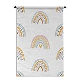 Tapisserie Kinderzimmer Muster - Kindermuster mit Regenbogen mit dunkelblauen Verzierungen und dem Wort 'Liebe' Wandteppich Baumwolle 60x90 cm - Wandteppich mit Foto