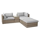 Lounge-Set Olea 5-teilig aus Polyrattan Sand