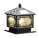 QIVGXBO Solar-Pfostenleuchte Wasserdichte Solar-Pfostenlampen Viktorianische Stigma-Lampen Glassäulenlampe Für Den Hofzaun Industrielle 4x4 5x5 6x6 Pfosten Deck Terrasse Garten Landschaft Lampe