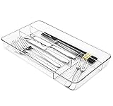 Lonian Besteckablage, Organizer für rutschfeste Schubladen zur Aufbewahrung von Utensilien in der Küche, Kosmetiktablett für Make-up-Organizer für Schminktische im Schlafzimmer und im Wohnzimmer