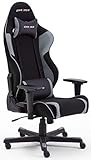 Robas Lund DX Racer OH/RW86/NG R2 Gaming Stuhl XXl für Große Gamer bestens geeignet, mit Wippfunktion Gamer Stuhl Höhenverstellbarer Drehstuhl PC Stuhl Ergonomischer Chefsessel, schwarz-grau