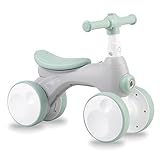 Momi Kinderlaufrad TOBIS für Mädchen und Jungen (max. Körpergewicht 20 kg), Lauf-Vierrad mit Hupe, Leuchte, pannensicheren Kunststoffrädern und Seifenblasen-Anlage Grau