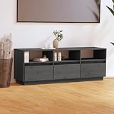 TALCUS Möbel mit TV-Schrank grau 140x37x50 cm Massivholz Kiefer