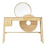 TEmkin Kommode, moderner Schminktisch, Schminktisch-Set mit Spiegel, Holz-Make-up-Tisch, Schminktisch, Konsole, Kommode, Schlafzimmer (Farbe: Holzfarbe) (Holzfarbe)