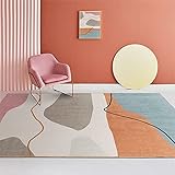 RUGMRZ Area Rug Sofa Set Wohnzimmer Kinderteppiche Der orange Blaue Schlafzimmer Teppich ist Nicht verblasst, rutsch fest und schmutz abweisend Mädchen Teppich Kinderzimmer 160 x 230 cm